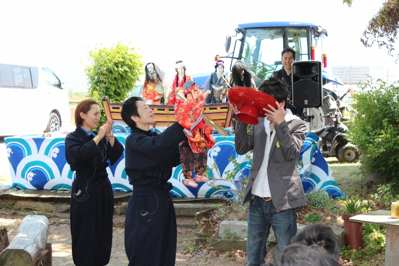 もち麦の収穫祭での様子