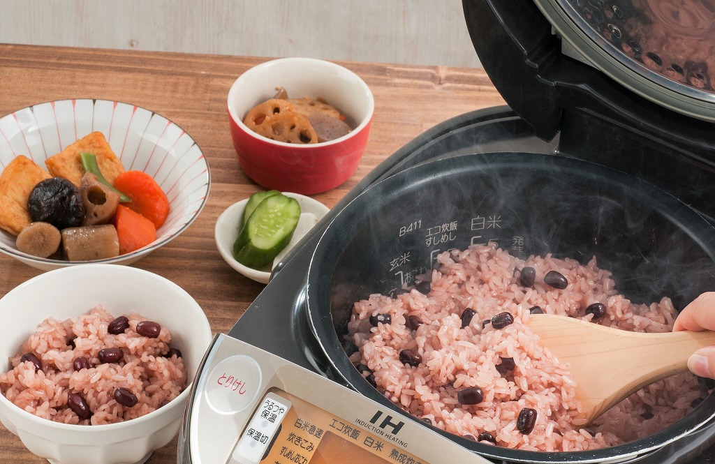 丹波大納言小豆のお赤飯炊飯